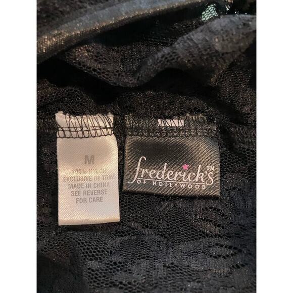 Frederick's of Hollywood Black Sheer Lace Camisole Whimsigoth Dark Grunge Fairy - Picture 6 of 8